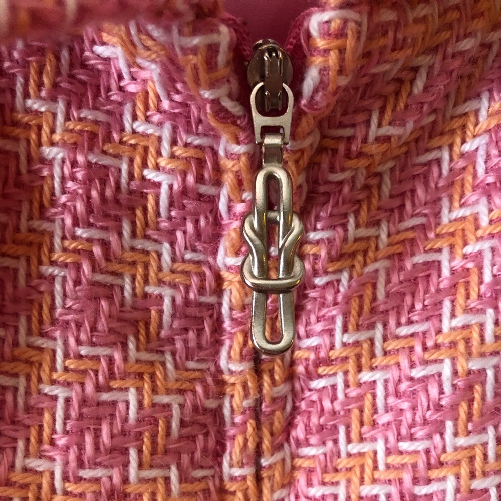 Sag Harbor 20W Pink & Orange zip-up blazer with pockets